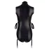 Cottelli Bondage - Shiny Sleeveless Bodysuit with Cuffs (Black) - XL