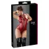 Cottelli Party - zip-up, sleeveless shiny bodysuit (red)