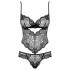 Obsessive Alluria - Floral Lace Bodysuit (Black) - L/XL