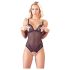 Cottelli - Lacy, Beaded Open Body (Black)
