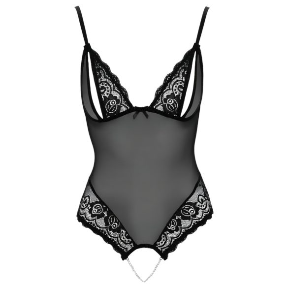 Cottelli - Lacy, Beaded Open Body (Black) - M
