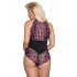 Cottelli Plus Size - Floral Bodysuit (Black-Purple) - 3XL