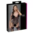 Cottelli - Lace Open-Back Black Bodysuit with Garter - XL