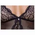 Cottelli - Lace Open-Back Black Bodysuit with Garter - XL