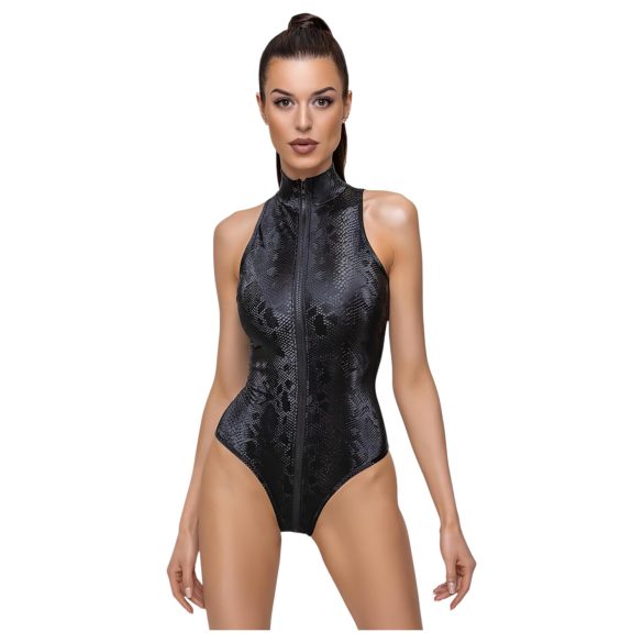 Cottelli Party - Black Snakeskin Pattern Bodysuit