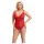 Cottelli Curves - Sheer Lace Bodysuit (Red) - 2XL