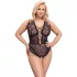 Cottelli Curves Plus Size - Sheer Patterned Bodysuit (Black) - 90D/XL