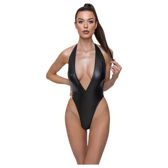 Cottelli Party - Glossy Halterneck Bodysuit (Black)