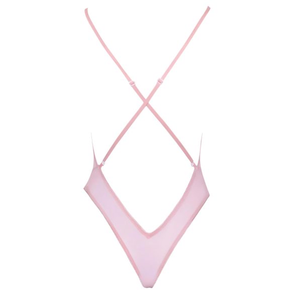 Kissable - Pink Bodysuit with Rose Embroidery - L/XL