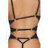 Abierta Fina - Open Lace Bodysuit with Rhinestones (Black)