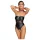 Cottelli Bondage - shiny bodysuit and arm cuffs (black)