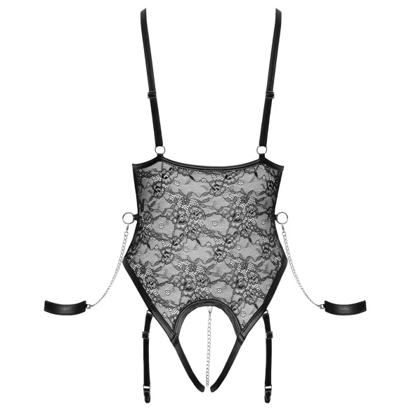 Cottelli Bondage - Open Body with Cuffs (Black)