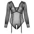 Cottelli Curves - Sheer Bodysuit (Black)