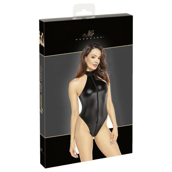 Noir - Shiny Halter Neck Bodysuit (Black)