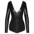 Noir - Sleek Long-Sleeve Bodysuit (Black) - XL