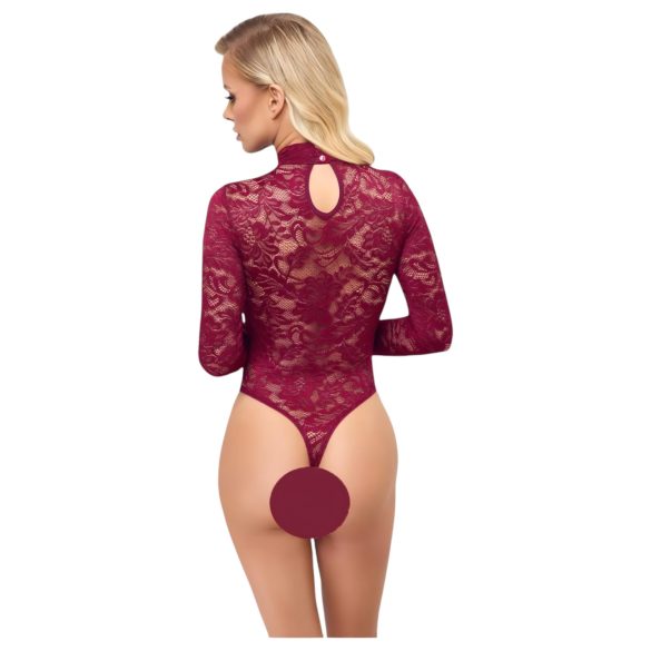 Cottelli - Sheer Lace Bodysuit (Red) - M