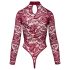 Cottelli - Sheer Lace Bodysuit (Red) - M
