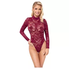 Cottelli - Sheer Lace Bodysuit (Red) - L