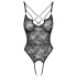 Cottelli - Sheer, Open Lace Bodysuit (Black)