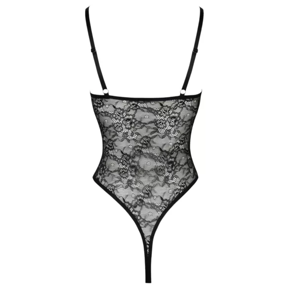 Cottelli - Sheer, Open Lace Bodysuit (Black) - L