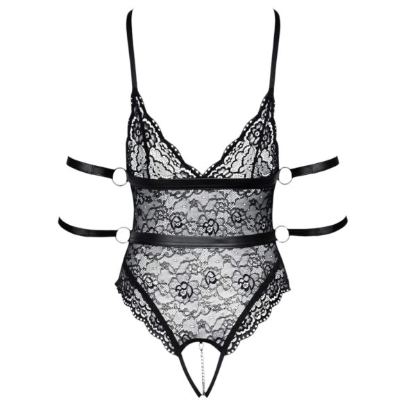 Cottelli Bondage - Open Lace Bodysuit (Black)