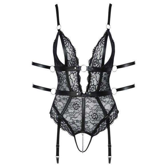 Cottelli Bondage - Open Lace Bodysuit (Black) - L