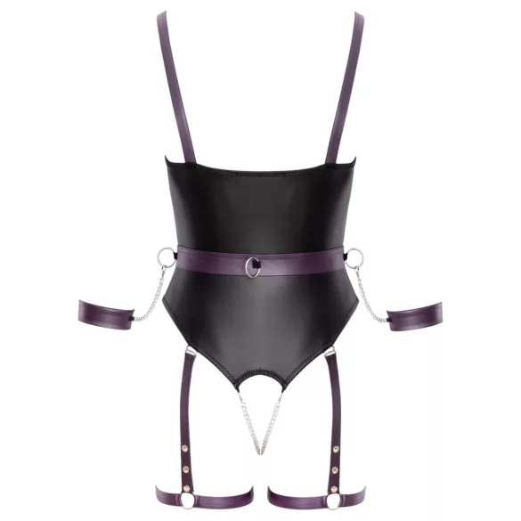 Cottelli - Open Bondage Body with Cuffs (Black)