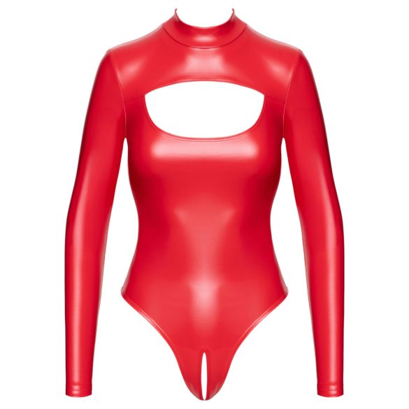 Noir - Shiny Finish Bodysuit (Red) - M