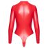 Noir - Shiny Finish Bodysuit (Red) - M