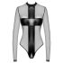 Noir - Sheer Crossed-Back Bodysuit (Black)