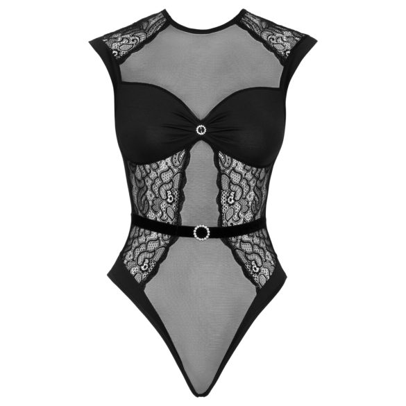 Cottelli - Sheer Lace Bodysuit (Black)