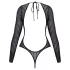 Cottelli - striped, silver-thread bodysuit (black) - S-L