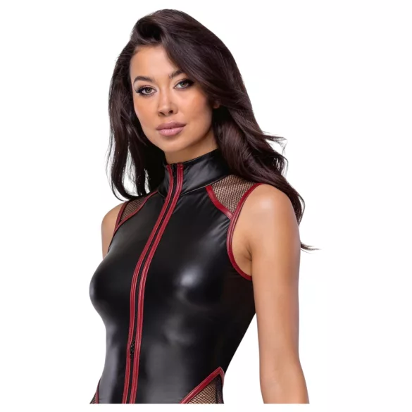 Cottelli - zip-up fishnet bodysuit (black) - M