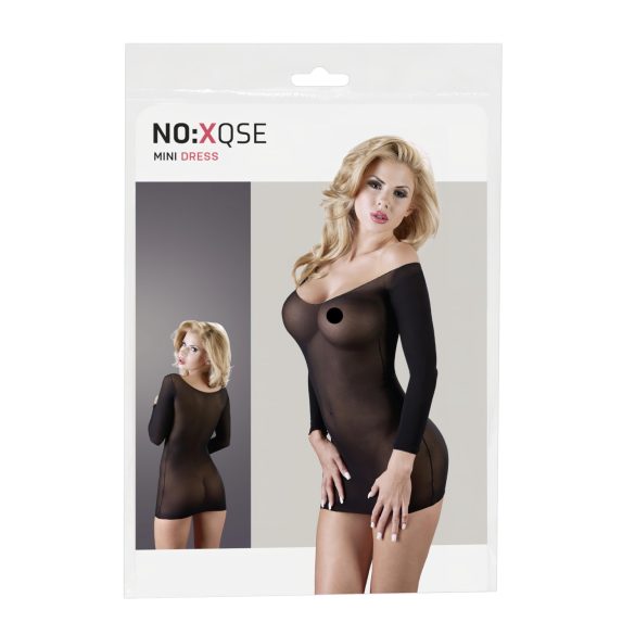 NO:XQSE - Sheer Long-Sleeve Bodysuit in Black (S-L)