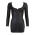 Cottelli - Black Party Dress with Rhinestone Zipper - XL