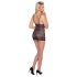 Cottelli - Shiny Striped Lace Dress (Black) - XL
