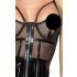 Noir - Black Patent Dress with Mesh Insets