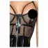 Noir - Black Patent Dress with Mesh Insets