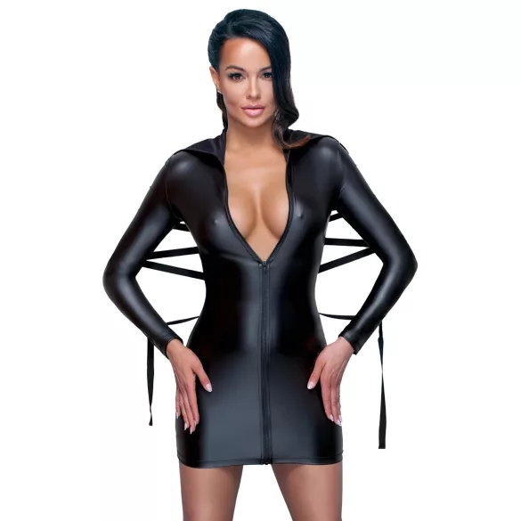 Cottelli Bondage - Shiny Effect Dress with Ties (Black)