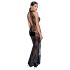 Noir - Sheer Black Floral Maxi Dress - M
