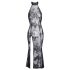 Noir - Sheer Black Floral Maxi Dress - L