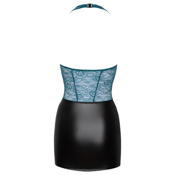 Cottelli - Lace-Up Shiny Dress (Black-Green)