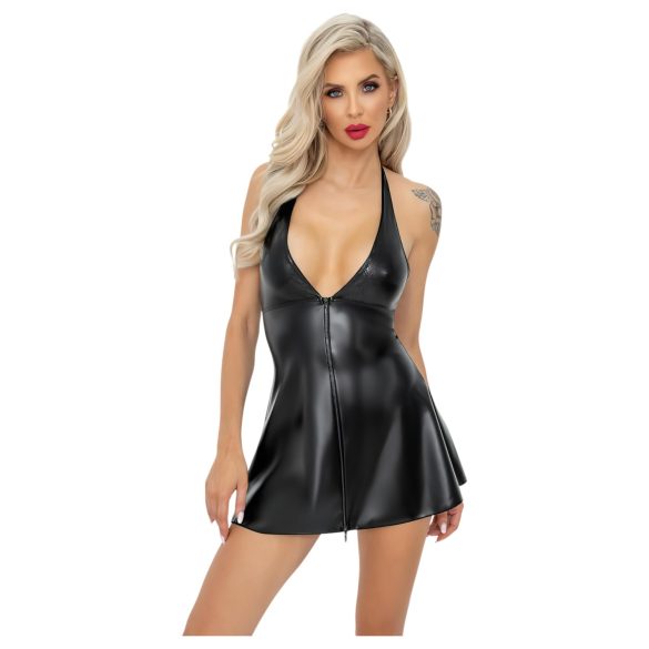 Noir - Black Snakeskin-Print Mini Dress with Top - M