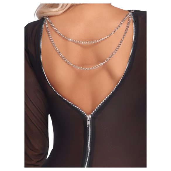 Cottelli Party - Sheer Zipper Dress (Black) - M