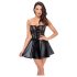 Noir - Shimmering Mini Dress with Lace Top (Black)