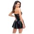 Noir - Shimmering Mini Dress with Lace Top (Black) - M