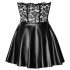 Noir - Shimmering Mini Dress with Lace Top (Black) - M