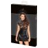 Noir - Shiny Lace Corset Dress (Black)