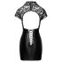 Noir - Shiny Lace Corset Dress (Black) - M