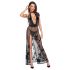 Noir - Sheer Floral Maxi Dress (Black)